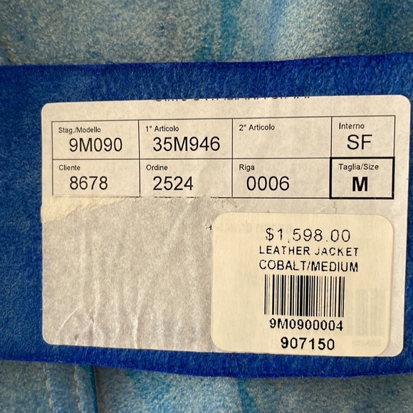 GMS-75 woman’s soft leather jacket in shades of blue, size medium, never worn - Picture 8 of 12